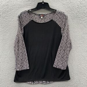 ANDRIA LIEU Blouse Womens Medium Top 3/4 Sleeve Black